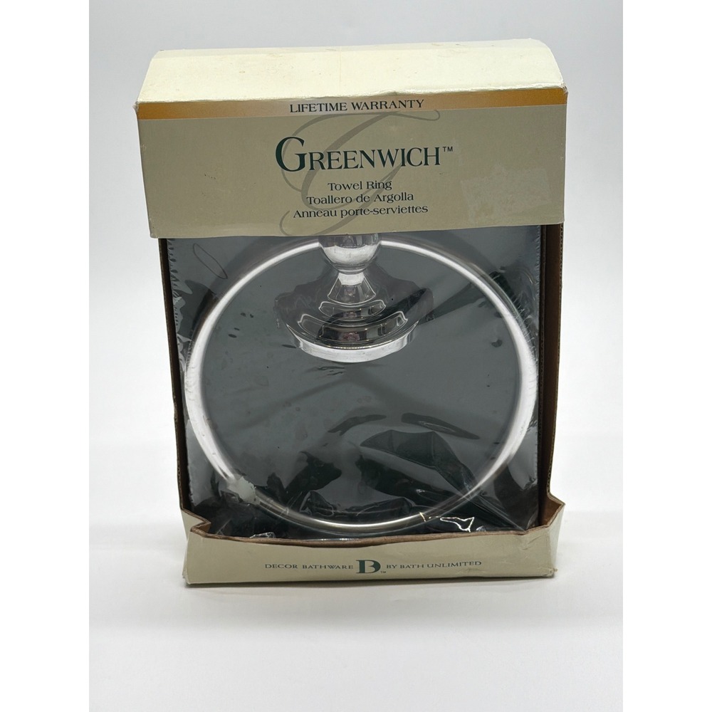 Bath Unlimited Greenwich Chrome Towel Ring Wall Mount Round 74522C New